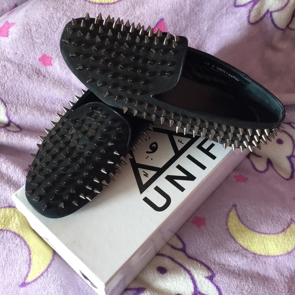 UNIF black Hellraiser loafers